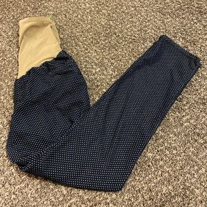 Indigo Maternity Denim with white Polkadot detail